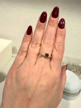 Gold Ring with Black Stone Size 8